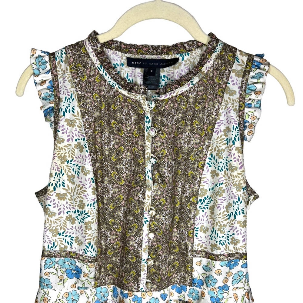 MARC BY MARC JACOBS Silk Paisley Cottagecore Floral Dress Size Small - Picture 2 of 9